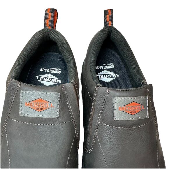 Merrell Jungle Moc Leather Comp Toe Work Shoe Men Size 10W 62044 Anti-Slip Brown - Picture 10 of 15